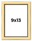 9x13 Simple Gold Picture Frame - UV Acrylic, Foam Board Backing, Hanging Hardware